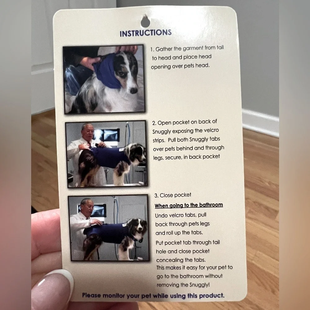 Surgisnuggly The Wonder Suit for dogs cats pets blue size XL-long 60-80 pounds